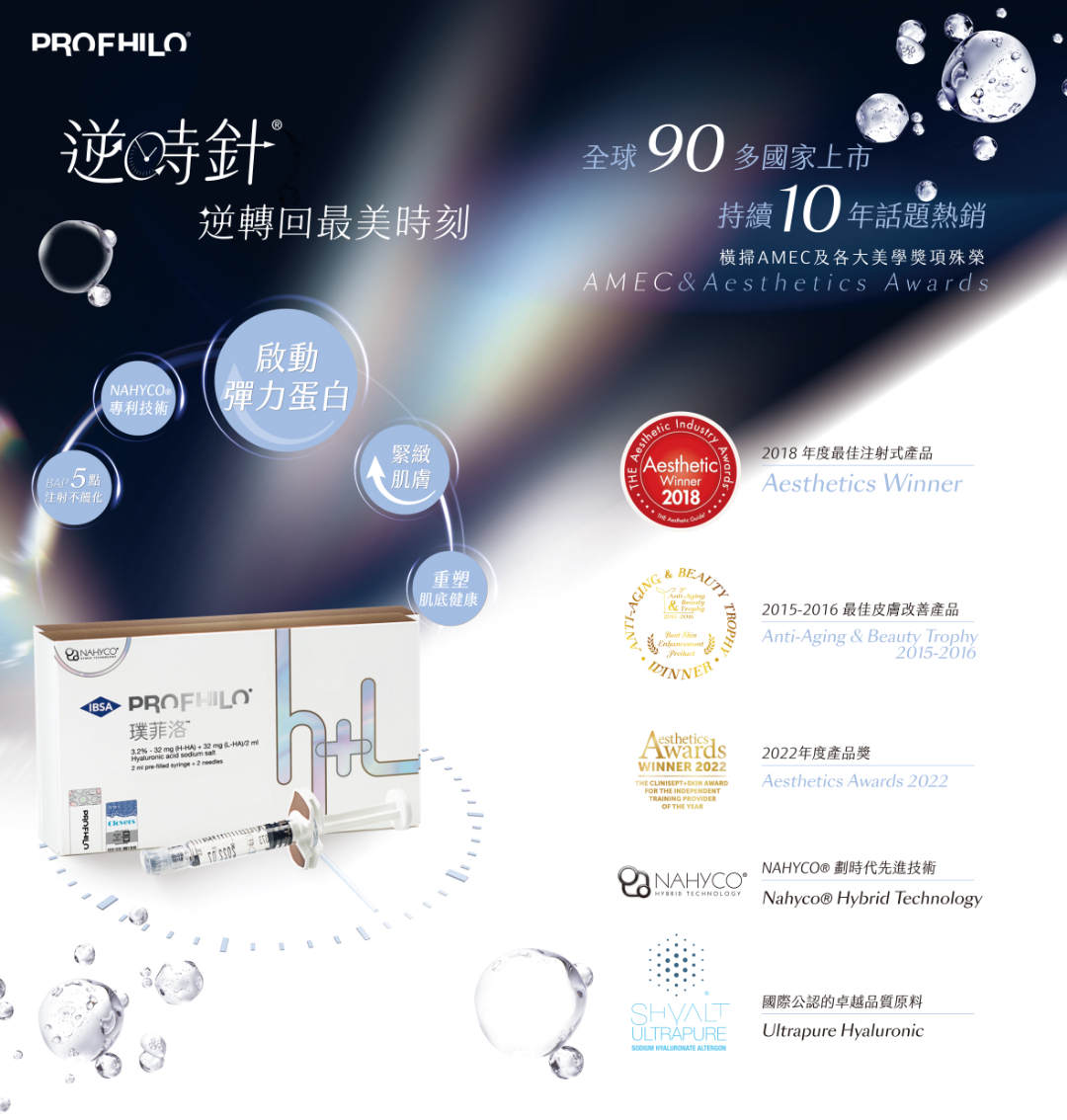 PROFHILO逆時針|榮獲5項美學獎、歐盟CE認證、TFDA認證